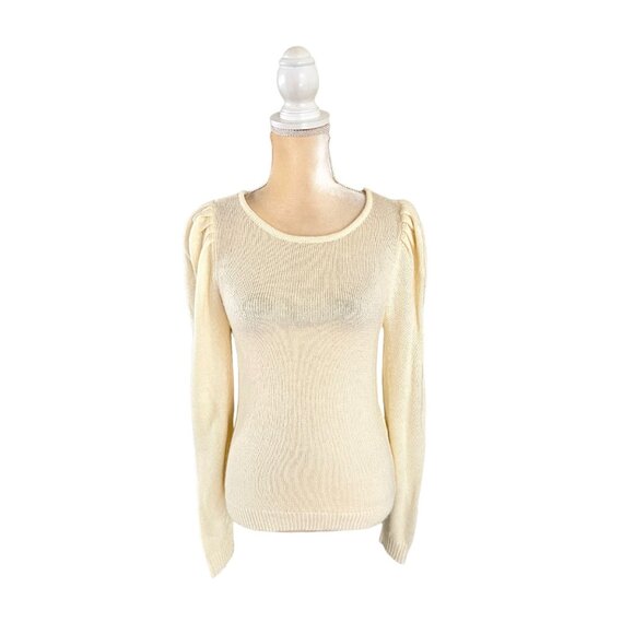 Majorelle Cream Puff Sleeve Sweater Size M Medium Revolve - Picture 1 of 6